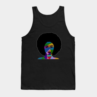 Colorful Afro Woman, African Style Tank Top